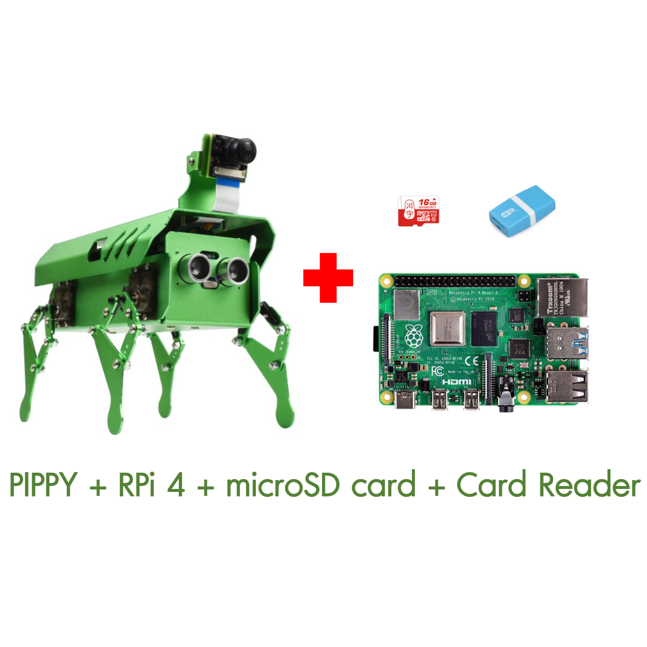 PIPPY, an Open Source Bionic Dog-Like Robot Powered by Raspberry Pi (with Raspberry Pi 4 + microSD card)