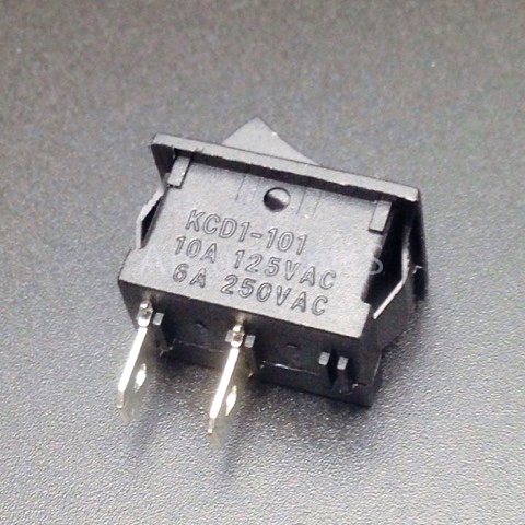 สวิตช์ไฟเปิด/ปิด 15x21mm Power Switch 2 ขา KCD1-101 สีดำ