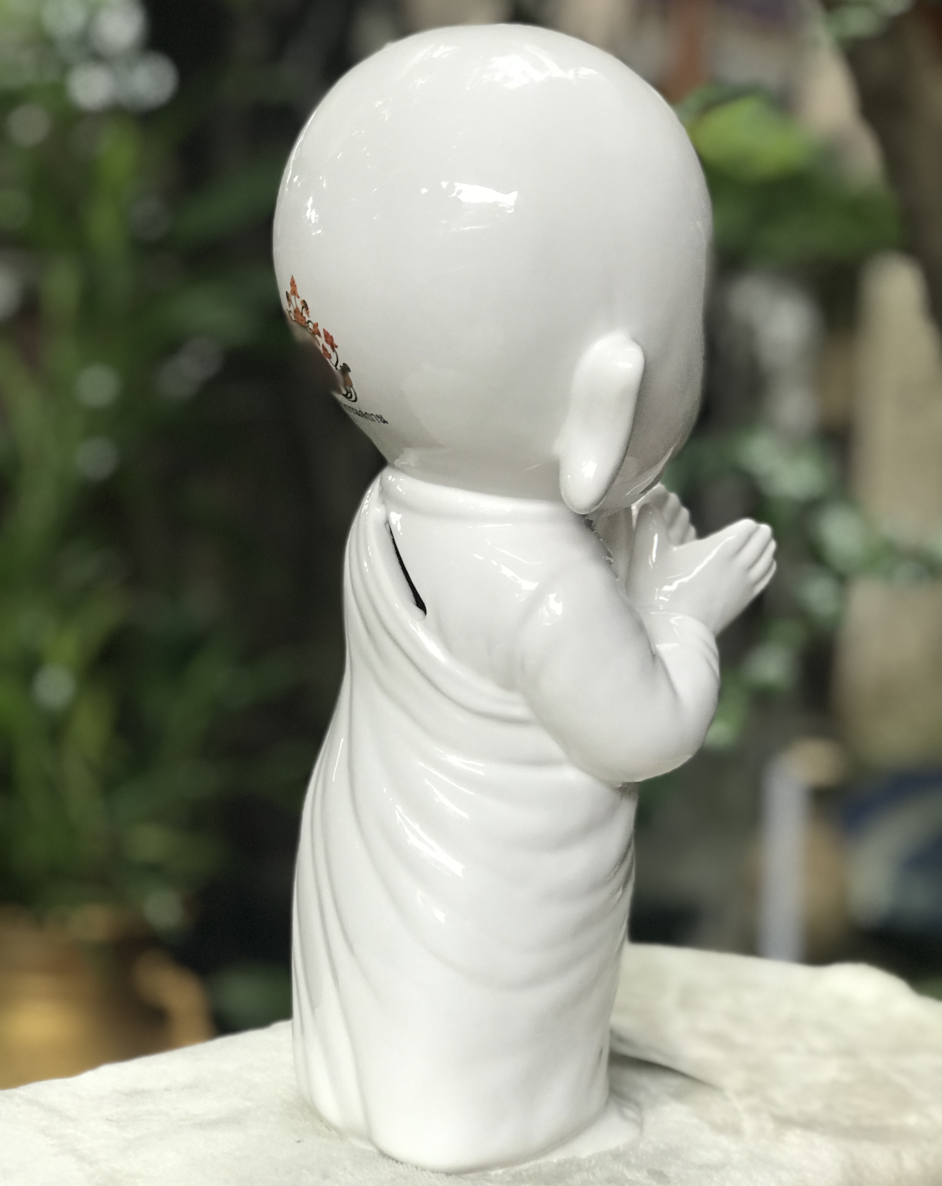 ￼เก่าเก็บ กระปุกออมสินแม่ชี เสถียรธรรมสถาน วัสดุเซรามิค /กล่องไม่สวย