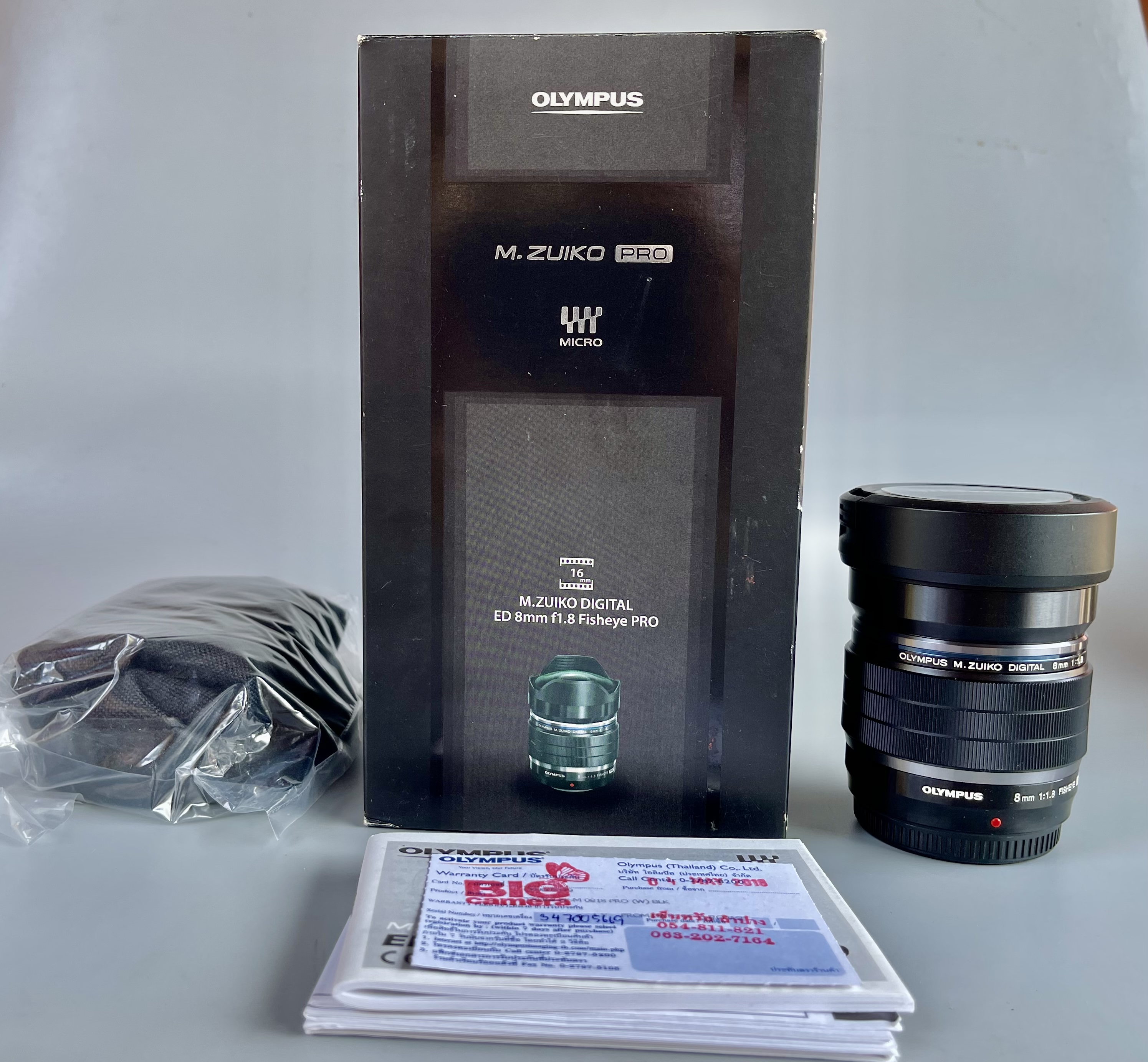 Olympus lens M.ZUIKO DIGITAL ED 8mm F1.8 Fisheye PRO (สีดำ) หมดประกันศูนย์ สภาพสวยเหมือนใหม่