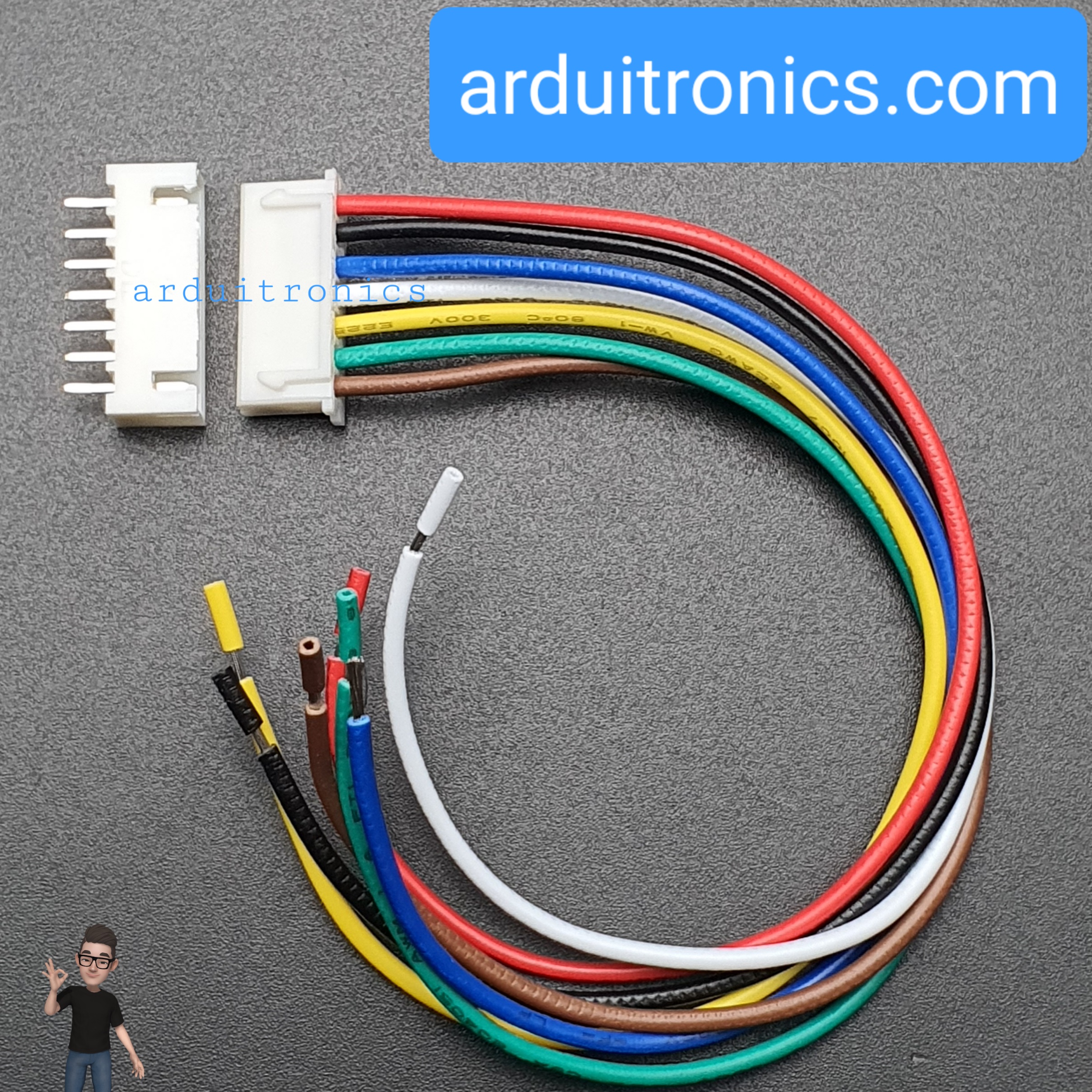 สาย XH2.54 Male Head 7P with Wire + Straight Pin Terminal