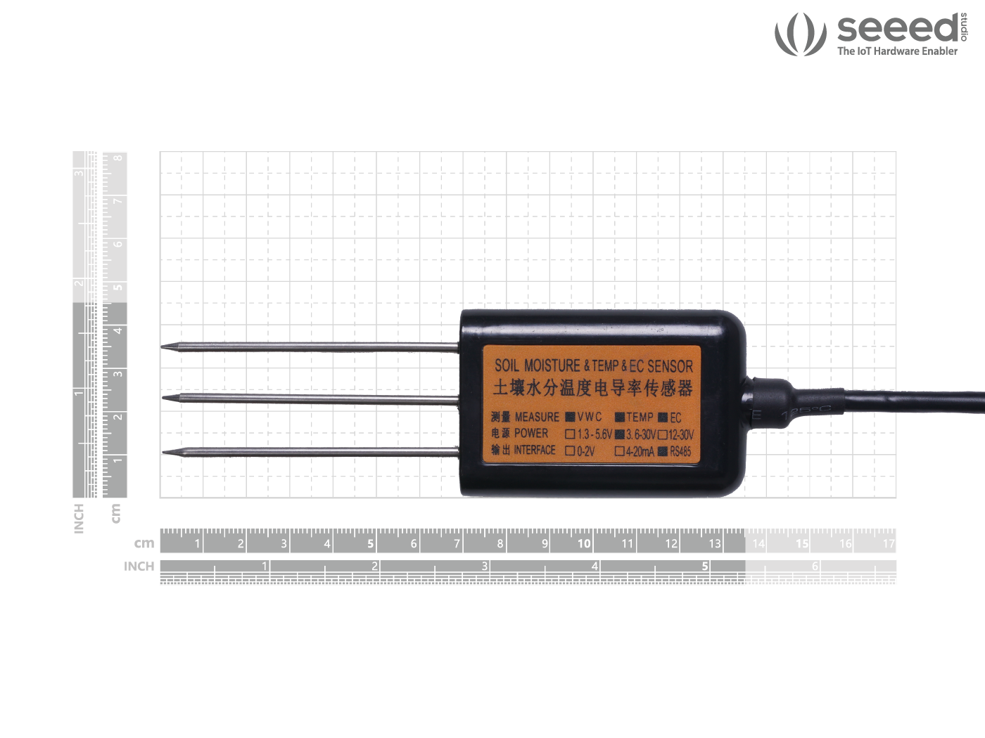 Industrial Soil Moisture & Temperature & EC Sensor MODBUS-RTU RS485 (S-Soil MTEC-02A) - แท้จาก seeedstudio