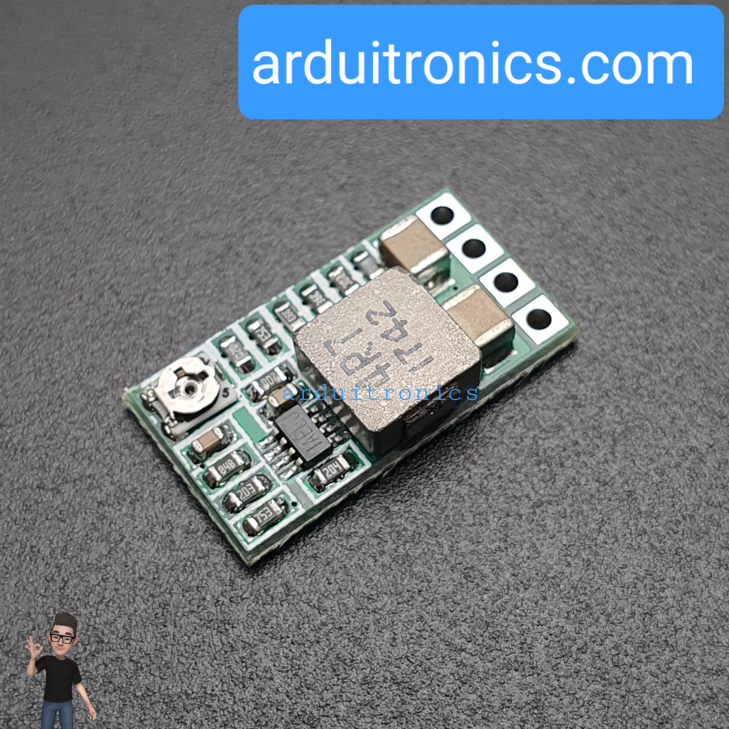 โมดูลสเต็ปดาวน์ขนาดเล็ก Mini DC-DC (12-24V to 5V 3A) Step Down Module Voltage Buck Converter Adjustable 97.5% 1.8V 2.5V 3.3V 5V 9V 12V