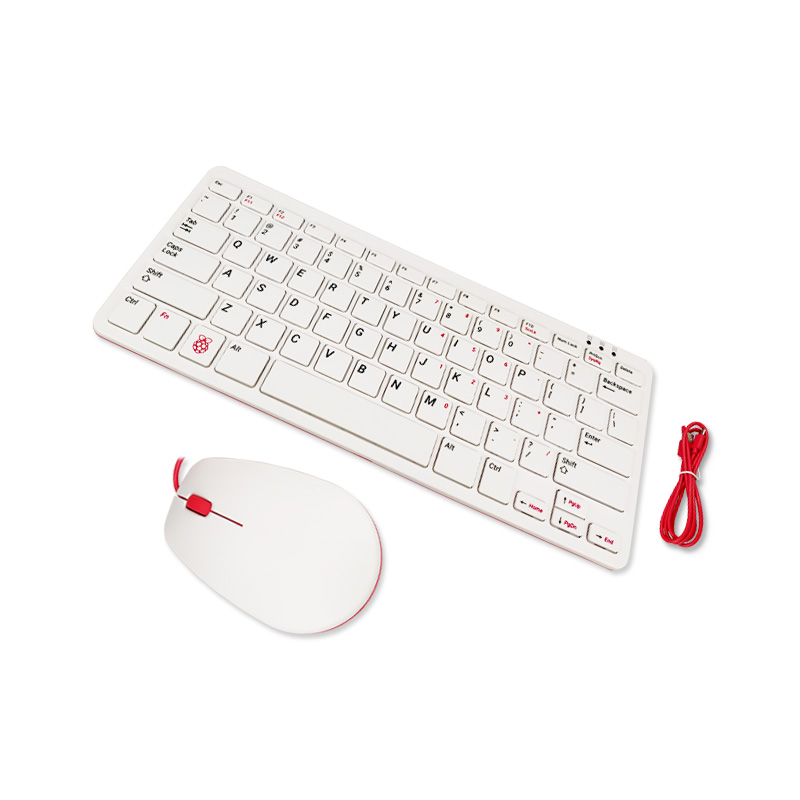 Official Raspberry Pi Keyboard (โทนสี ขาว แดง) มีโลโก้ Pi