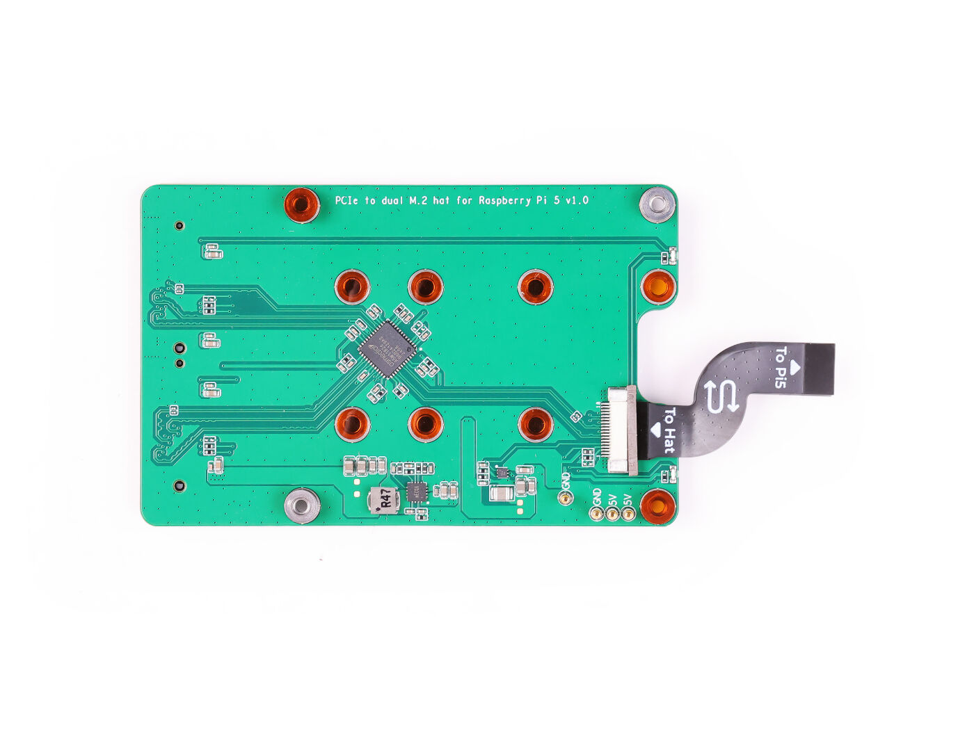 PCIe2.0 to dual M.2 hat for Raspberry Pi 5, Support NVMe SSD, Support Hailo8/8L (แท้จาก SeeedStudio)