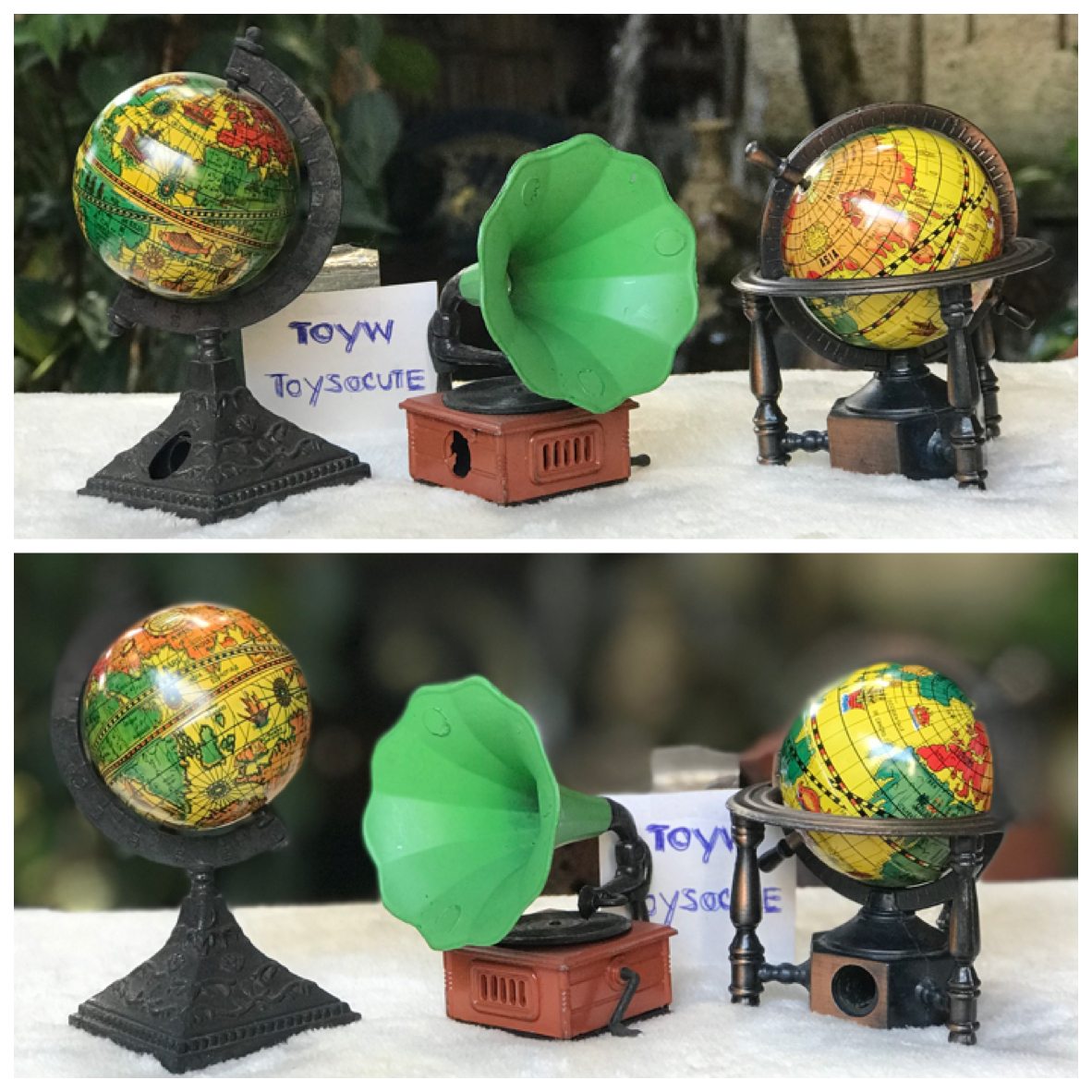 Antique Pencil Sharpener - Hong Kong กบเหลาดินสอเหล็กวินเทจ กบเหลาดินสอโบราณ สเตชันเนอรี Retro รูปทรงลูกโลก เครื่องเล่นแผ่นเสียง,เก็บสะสม ตั้งโชว์ แต่งบ้าน แต่งร้านสวยๆ
