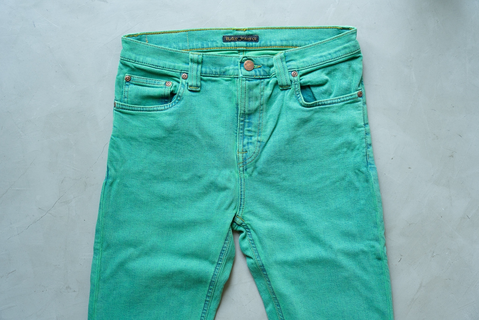 [DEFECT] High Kai Icon Green ยีนส์เขียวเอวสูง ทรงสกินนี่ Nudie Jeans ของแท้ 100%