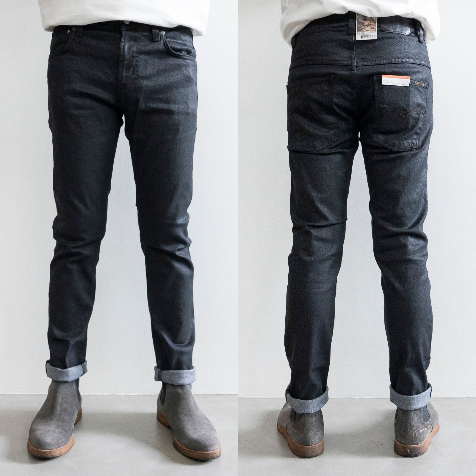 *Thin Finn Back 2 Black (แถมฟรี 🛍ถุงผ้ามูลค่า 300 บาท) ยีนส์ดำ 12oz