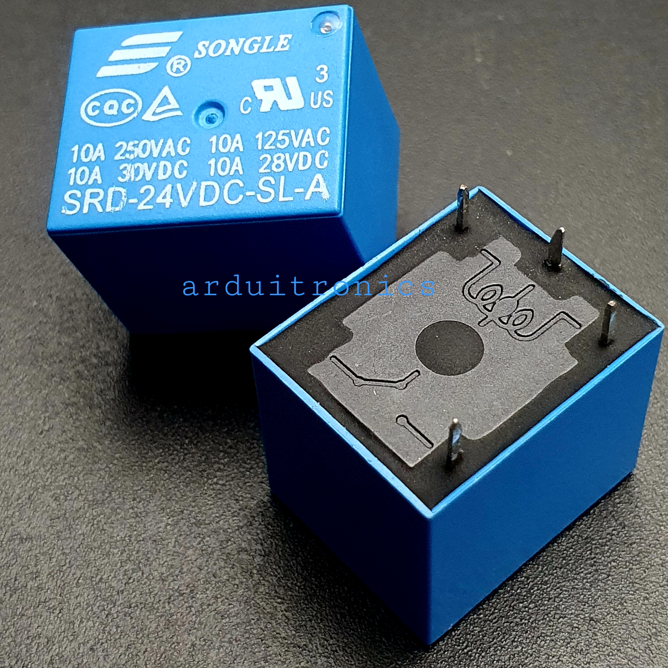 หัวรีเลย์ Relay 24V 10A รีเลย์ 24V 10A แบบ 4 ขา (ยี่ห้อ Songle)