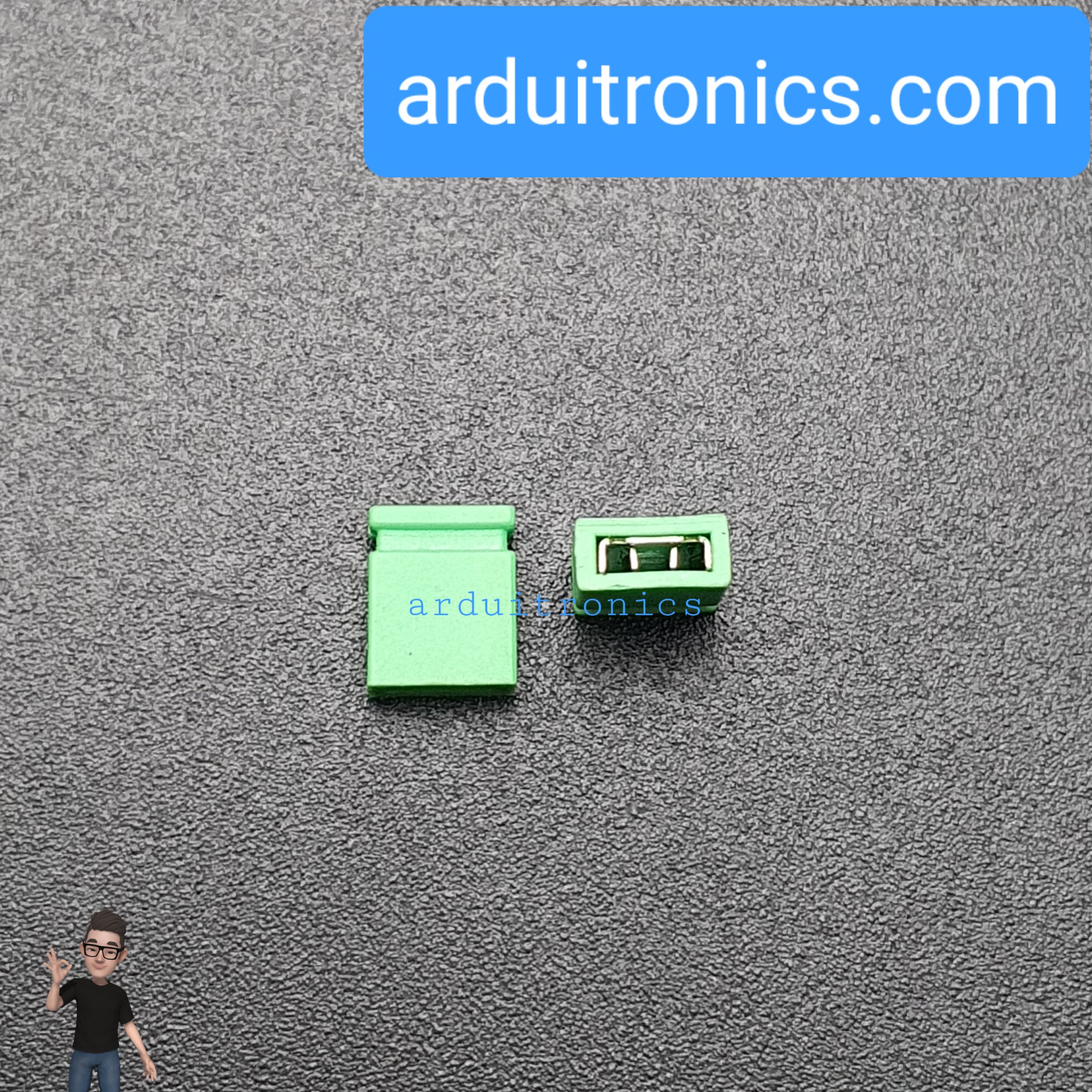 Pin Jumper - 2 Pin (ปลายปิด สีเขียว)