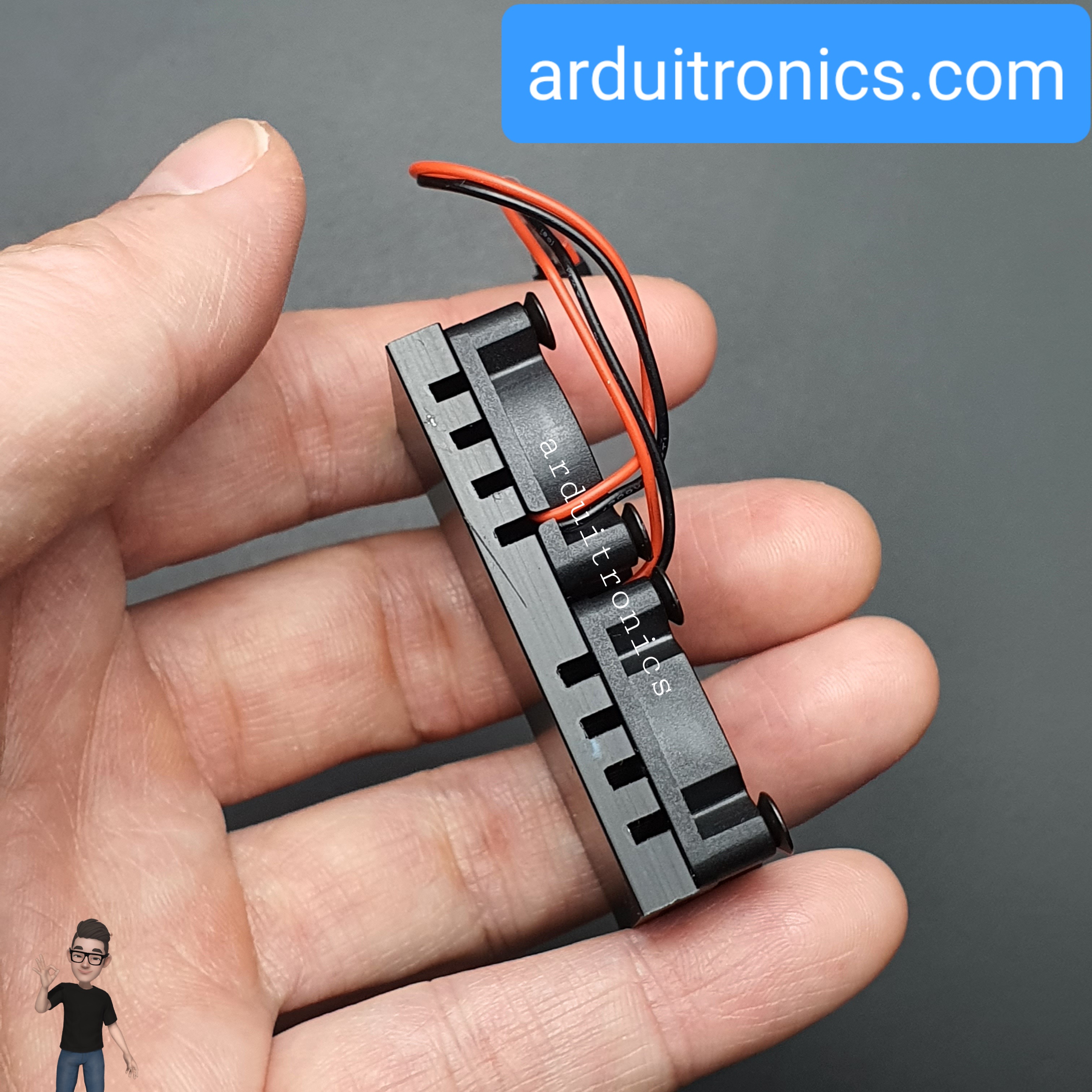Dual Fan with built-in Dual Heat Sink Base for Raspberry Pi 4B/3B+/3B (แถม Heat Sink เล็กเพิ่มอีก 2 ชิ้น)