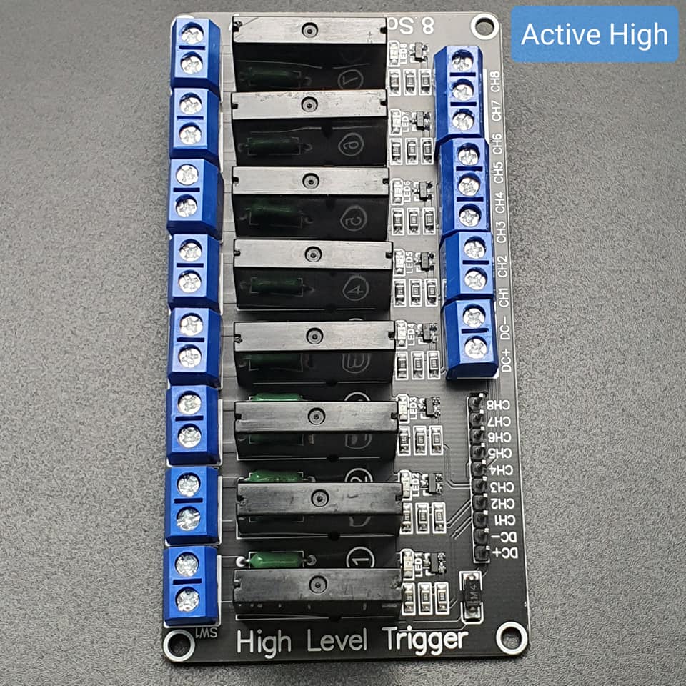 8 Channel 5V 2A Solid State Relay (SSR) High Level Trigger