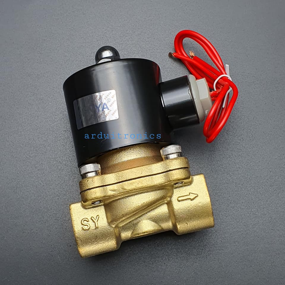 โซลินอยวาล์ว ทองเหลือง (Solenoid Valve Normally Closed) 4 หุน (1/2") 220VAC - ยี่ห้อ Senya 2W-160-15