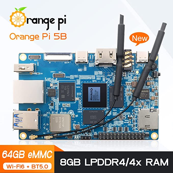 Orange Pi 5B 8GB RAM 64GB eMMC RK3588S (supports Ubuntu, Android, Debian OS) - Orange Pi