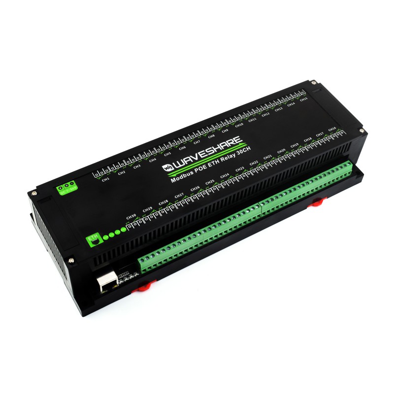 30-Ch Ethernet Relay Module, Modbus RTU/Modbus TCP Protocol, PoE Port Communication, With Various Isolation And Protection Circuits (ของแท้จาก Waveshare)