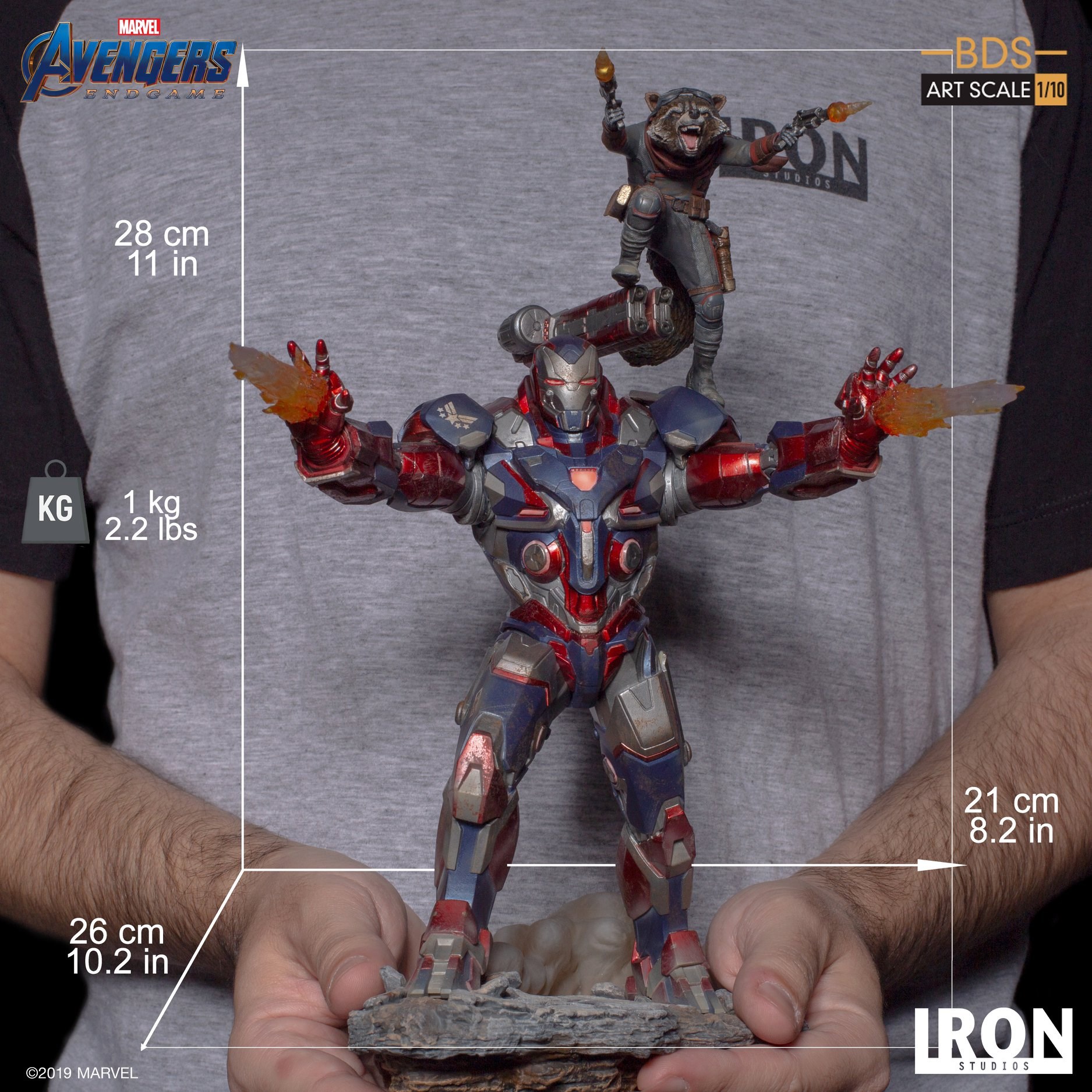 "Pre-Order" Iron Studios 1/10 Iron Patriot and Rocket: Avengers Endgame