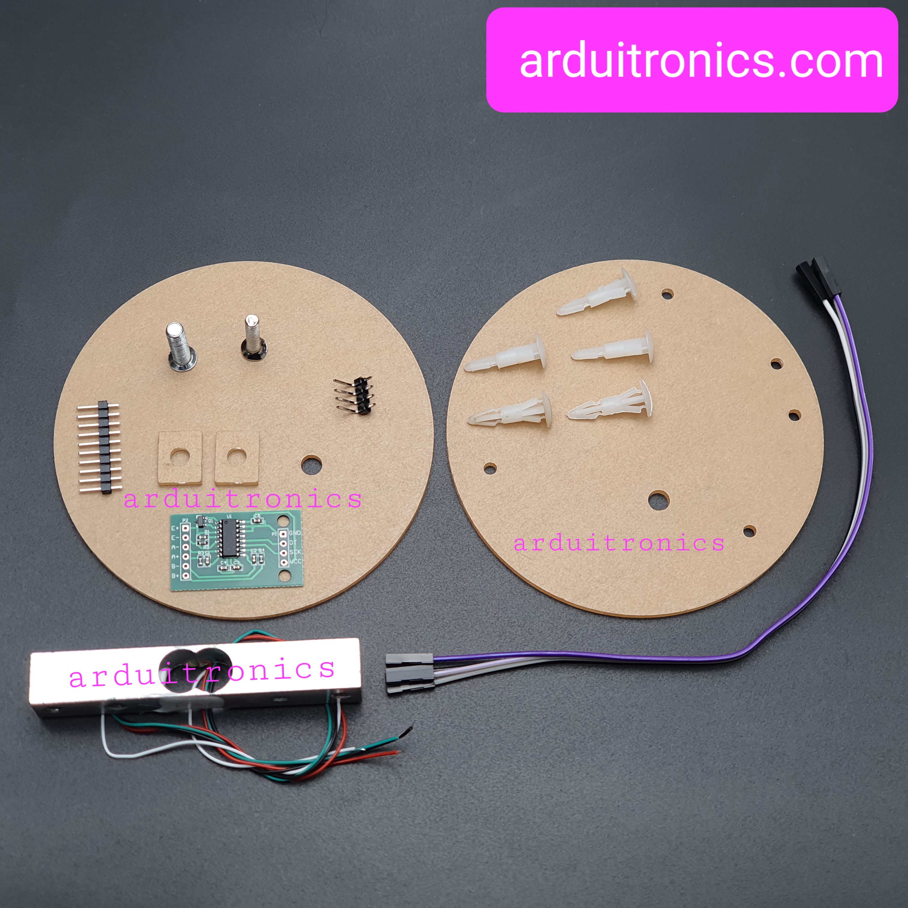 Weight Sensor (Load Cell ) 0-5 Kg + HX711 + อะคริลิก Bracket แบบใส