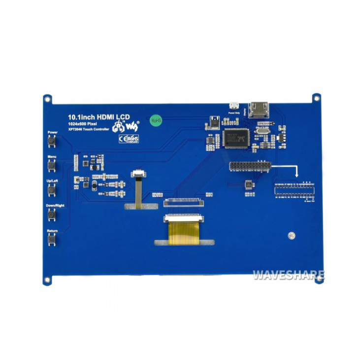 [ยี่ห้อ Waveshare] จอ 10.1 inch Resistive Touch Screen LCD, 1024×600, HDMI, IPS, Supports Raspberry Pi / PC