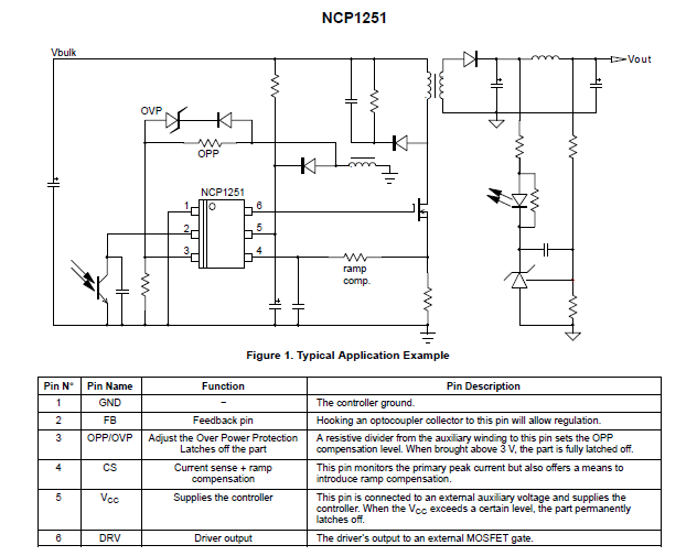 NCP1251 (SOT23-6) PWM Flyback Controller แพ็ค 3 ตัว