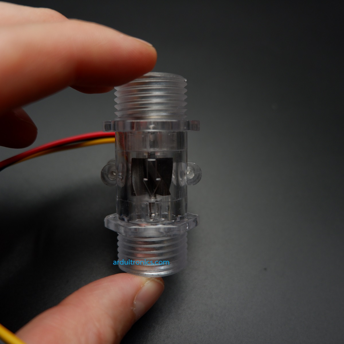 Water Flow Sensor 1-30L/min แรงดันไม่เกิน 1.75MPa ขนาดท่อ 1/4” (YF-S201C) สีดำ