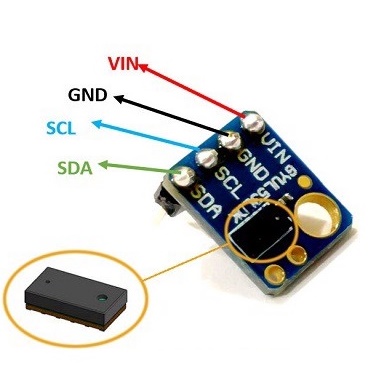 GY-530 GY-VL53L0X VL53L0X Laser ranging and gesture เลเซอร์วัดระยะทางและตรวจจับท่าทาง - สีน้ำเงิน