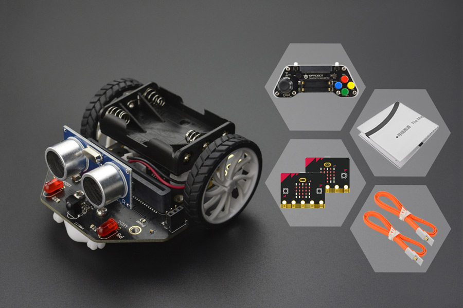 [ชุดพร้อมใช้] micro: Maqueen Lite (with 2x micro:bitV2 + 1x micro:Gamepad + 1x map + 2x USB cables) - แท้จาก DFRobot