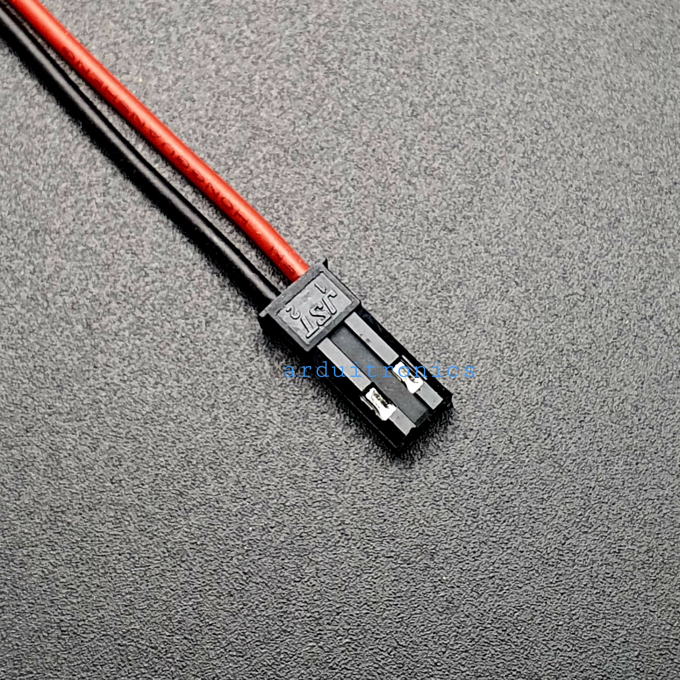 JST Connector 2Pin Plug Male สายต่อ JST ตัวผู้ พร้อมสายไฟยาว 10cm - Black