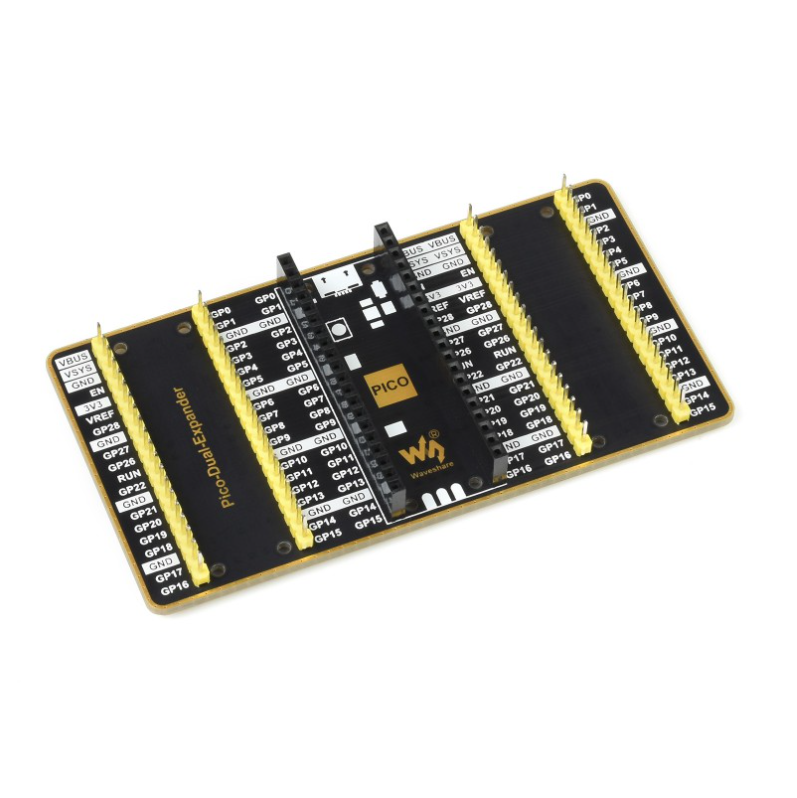Dual GPIO Expander for Raspberry Pi Pico, Two Sets of Male Headers (แท้จาก Waveshare)