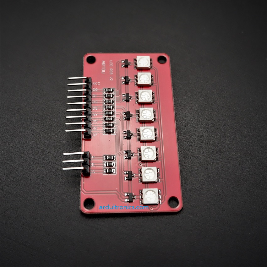 5050 RGB Full Color RGB 8 LED Module for Arduino (Red PCB)