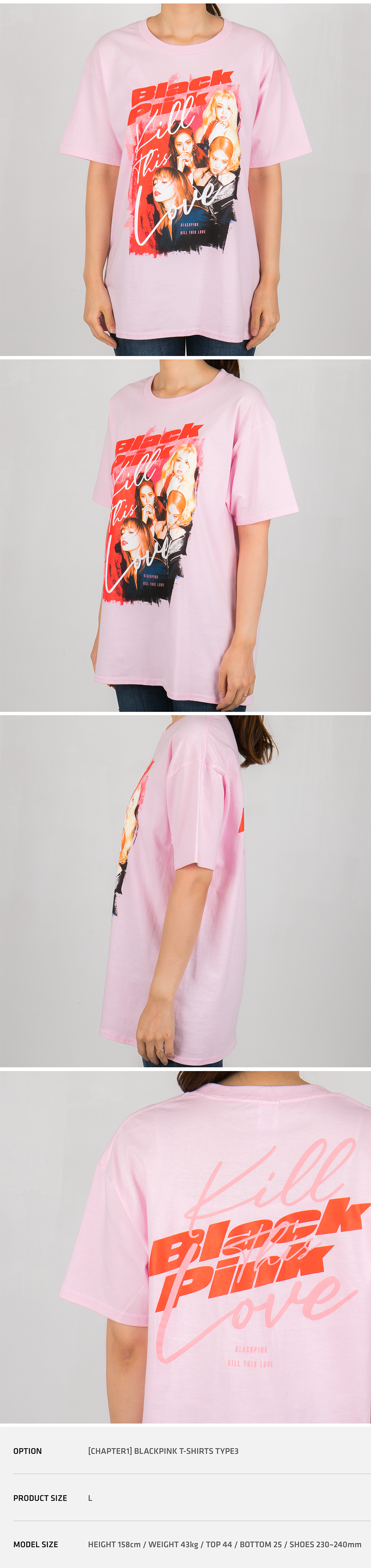 BLACKPINK CHAPTER1 T-SHIRTS_TYPE 3 (เสื้อสีชมพู) ระบุ sizeที่ต้องการนะคะ