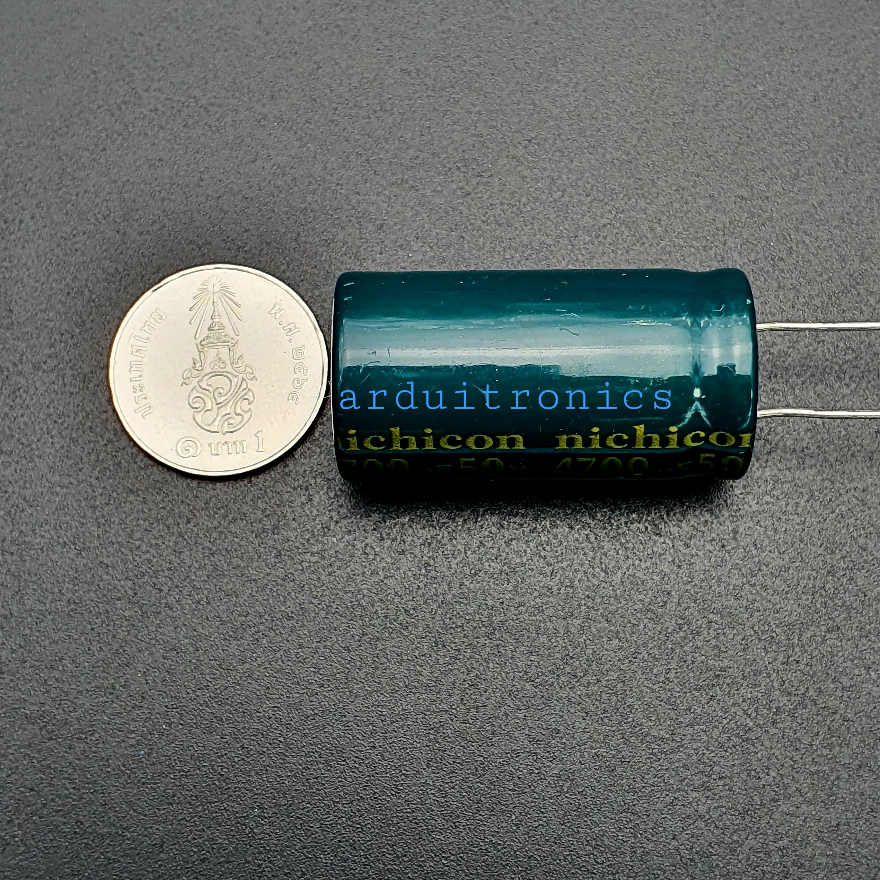 ตัวเก็บประจุ ตัวเก็บประจุแบบมีขั้ว Capacitor 4700uF 50V (1 ตัว)