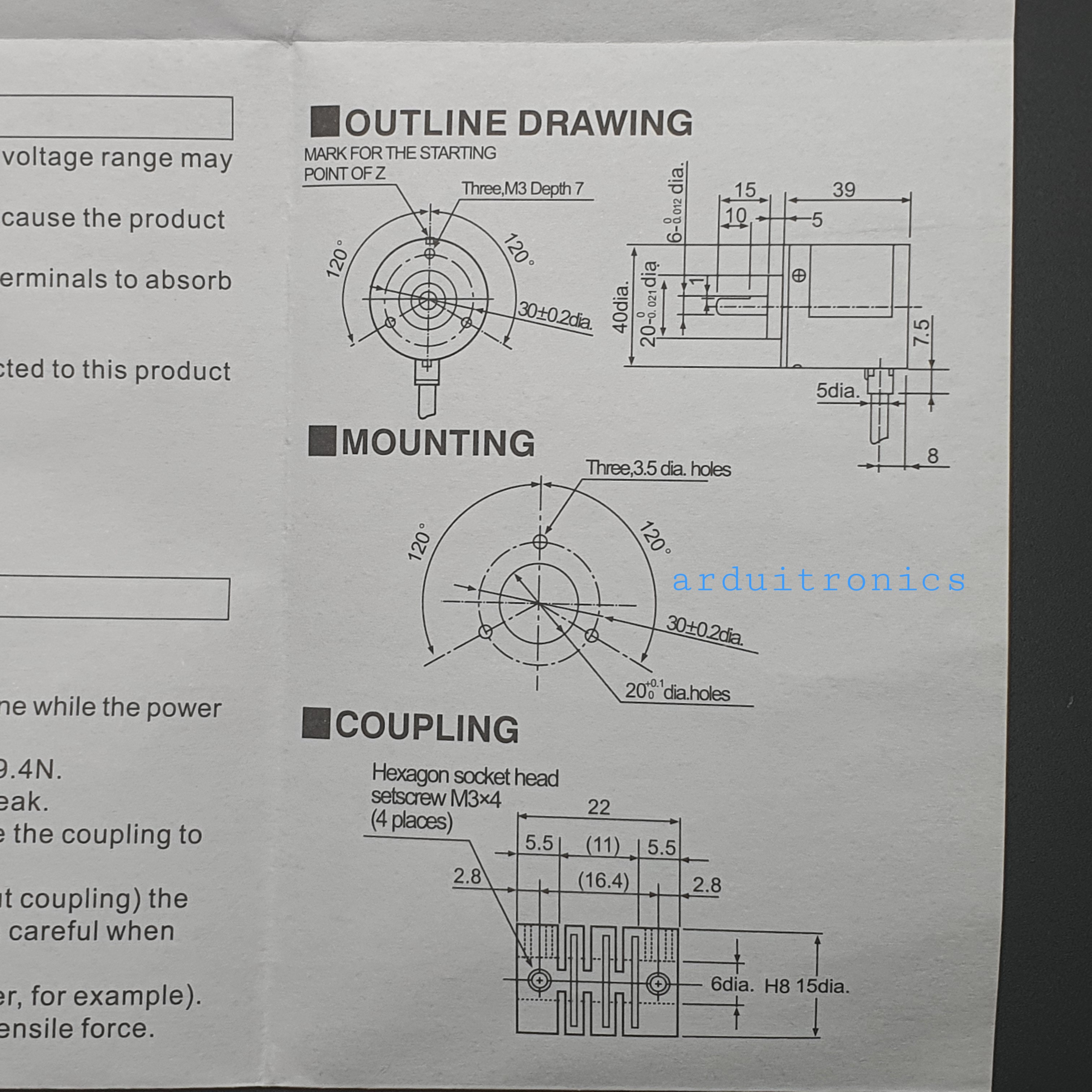 Rotary Incremental Encoder E6B2-CWZ6C 1000 P/R DC5-24V (made in China)