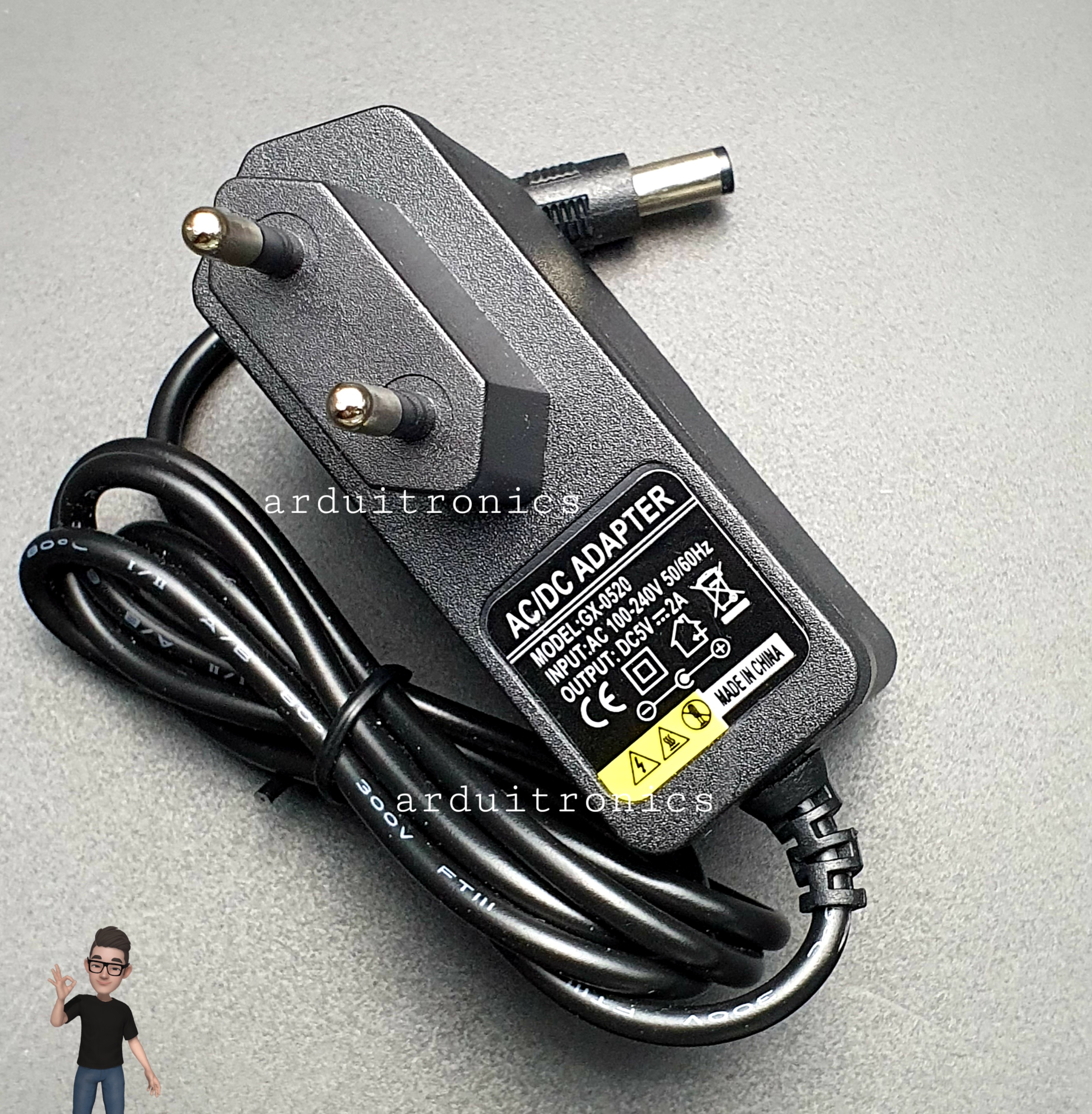 USB Power Supply Adapter 5V 2A (ปลั๊กหัวกลม) DC Power Jack