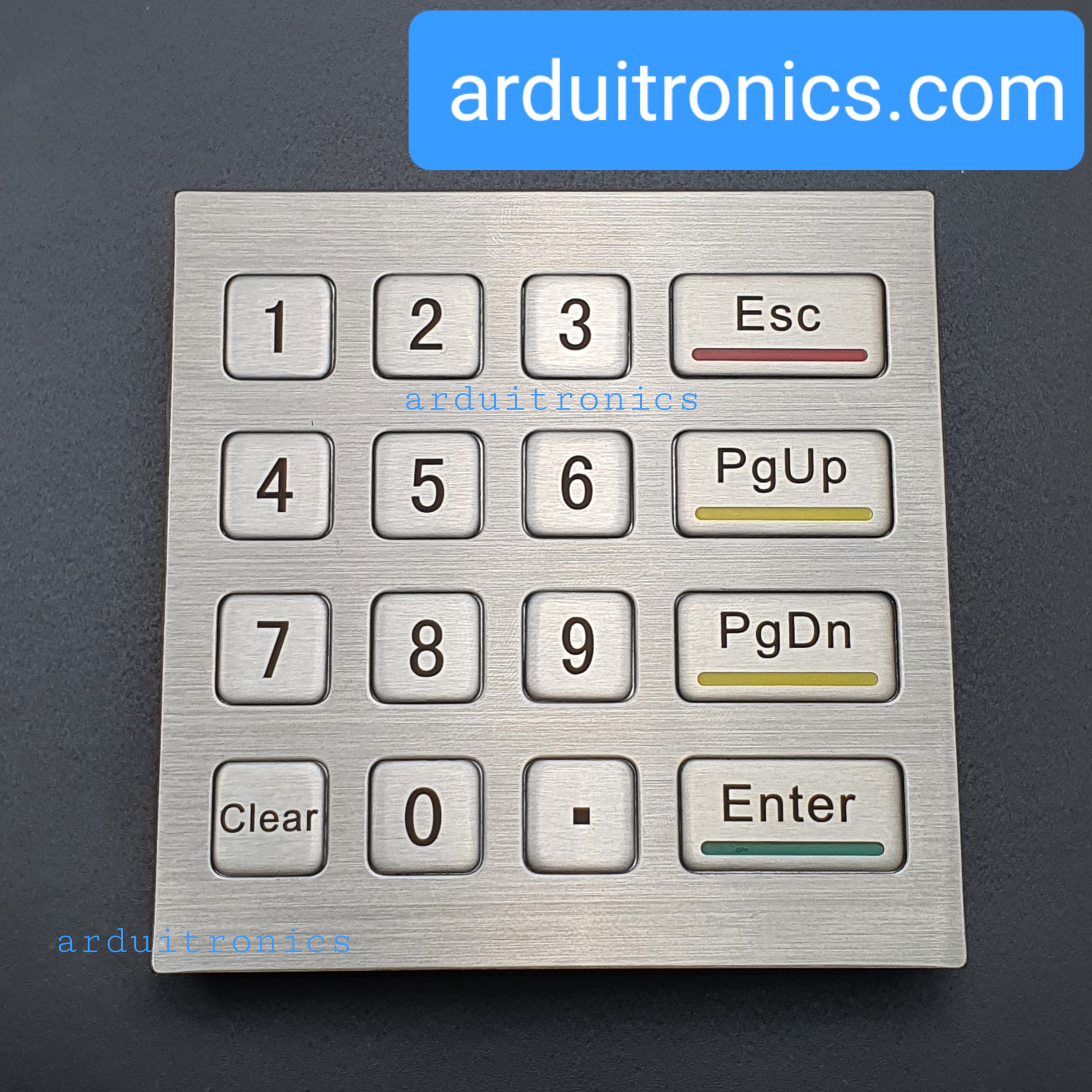 [Industrial Grade] Waterproof Metal 4x4 Matrix Keypad (D-8201) พร้อมสาย connector USB Interface