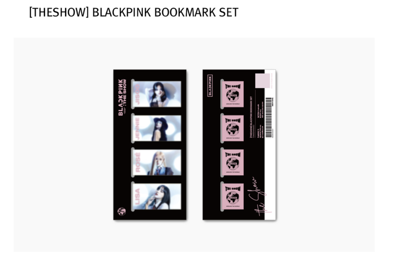 BLACKPINK -[THESHOW] MD 2 - BLACKPINK BOOKMARK SET