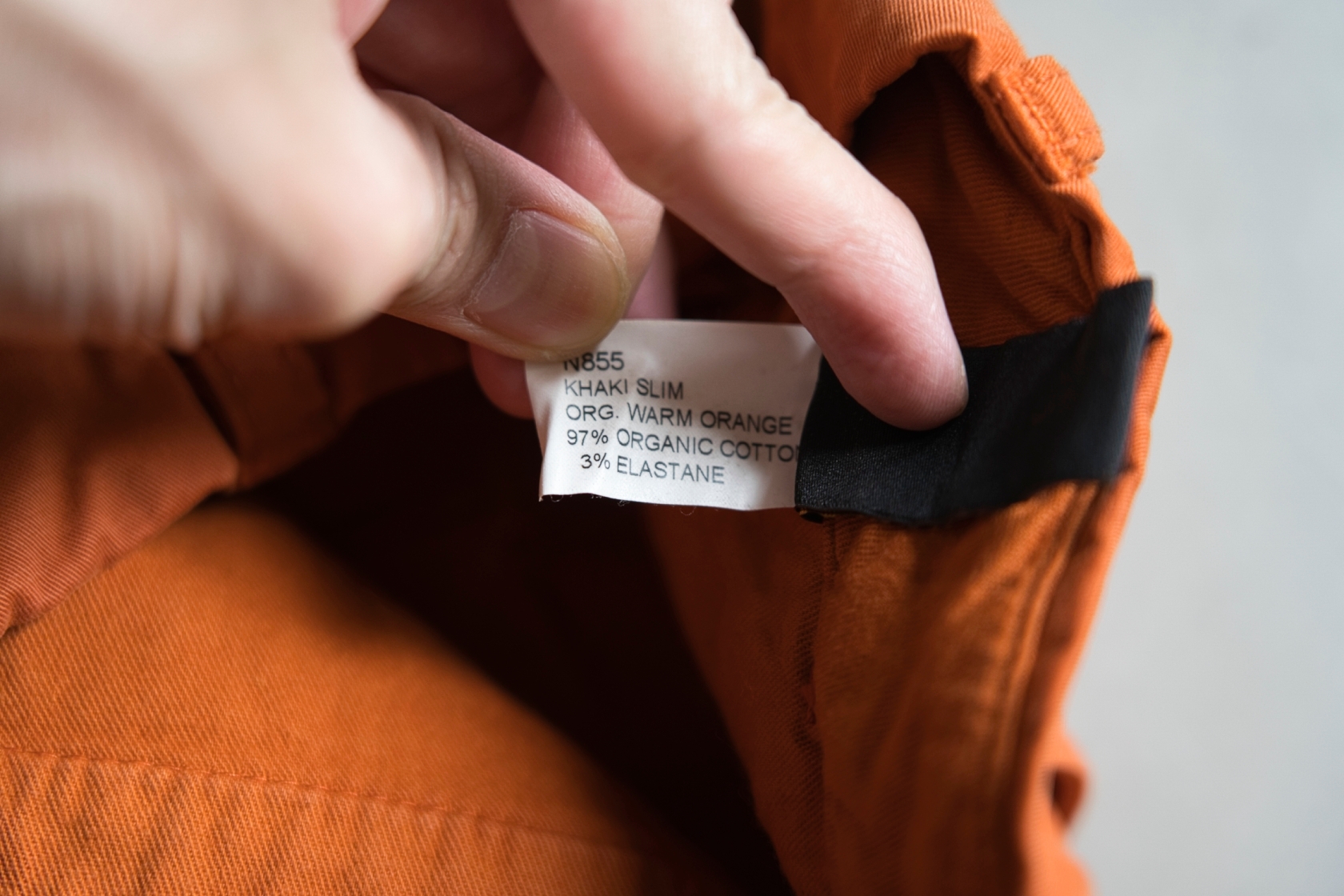 [DEFECT] Khaki Slim Org. Warm Orange กางเกงผ้า Canvas ทรงเข้ารูป Nudie ของแท้ 100%