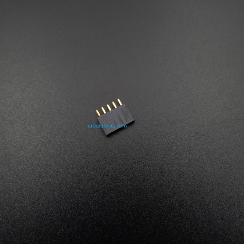 [Black] 1X5 Pin Single Row Female Header 2.54mm Pitch Straight Pin Square (จำนวน 1 ชิ้น)