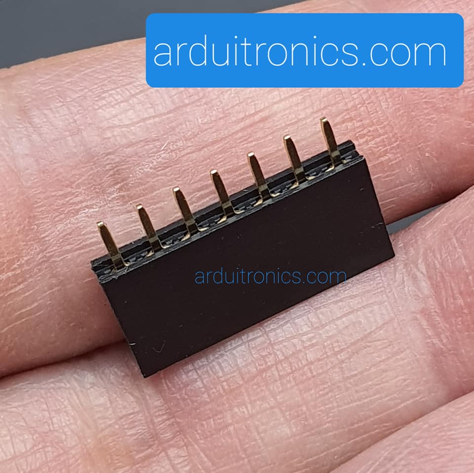 [Black] 1X7 Pin Single Row Female Header 2.54mm Pitch Straight Pin Square (จำนวน 1 ชิ้น)