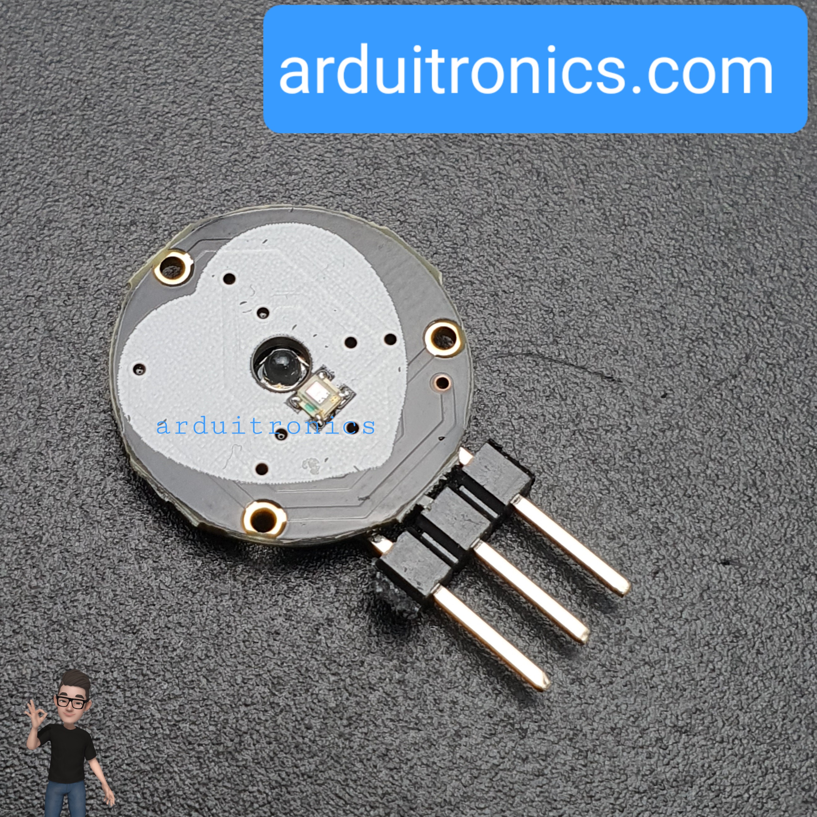 Pulse Heart Rate Sensor Module (วัดชีพจร) - แบบมีขาต่อออกจากโมดูล มาพร้อมสายไฟต่อ