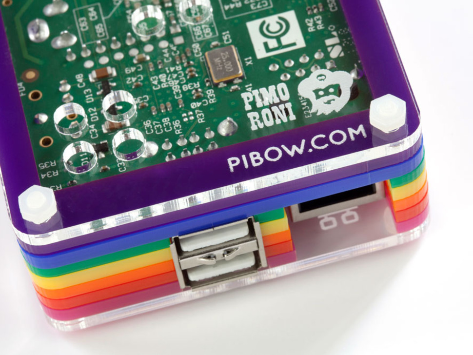 Rainbow Pibow - Enclosure for Raspberry Pi Model B (by Adafruit)
