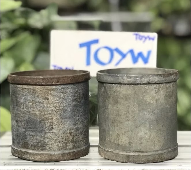 ของโบร่ำโบราณ ราคาต่อชิ้น ลิตรตวงข้าวสังกะสี ลิตรตวงข้าวโบราณ ขนาด 0.5 ลิตร ตอกครุฑและเลขกำกับ ไม่ผุไม่รั่ว