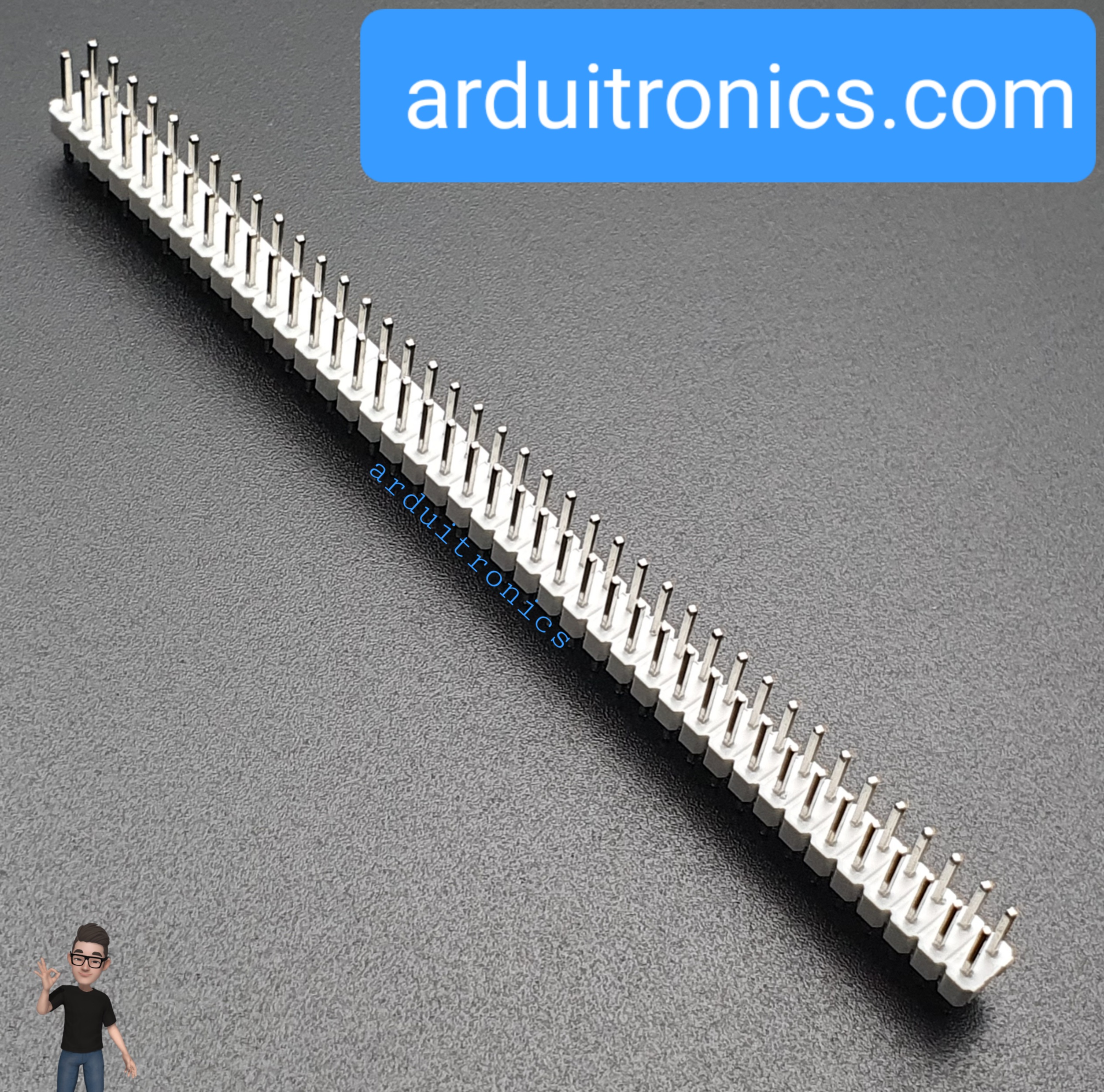 ก้างปลา 2x40P 2.54mm Pin Header Dip Straight Double Row 2X40 Pin สีขาว