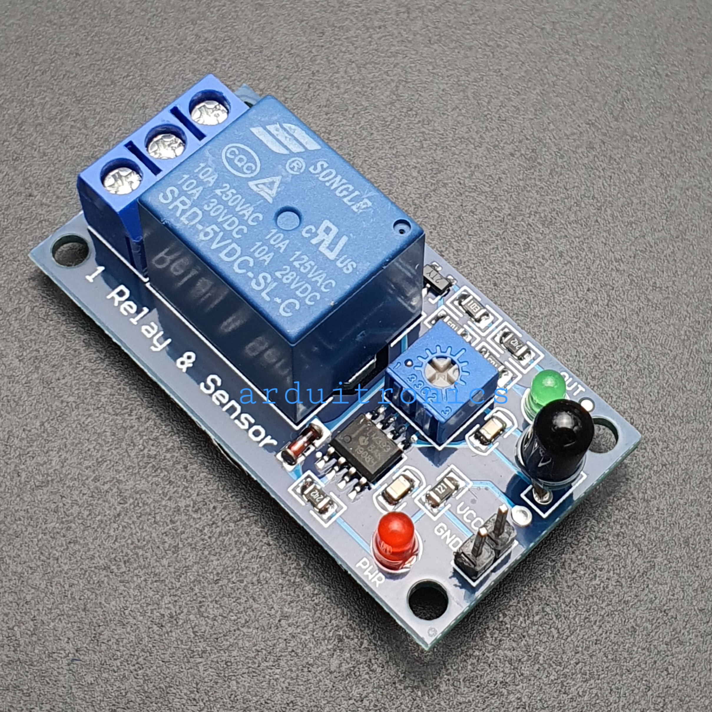 โมดูลตรวจจับเปลวไฟและสวิตช์รีเลย์ (5V) Flame Sensor with Relay Module