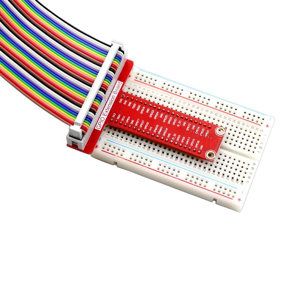 T Cobbler GPIO for Raspberry Pi Model 4B/3B+/Zero/W with Cable (Red PCB)