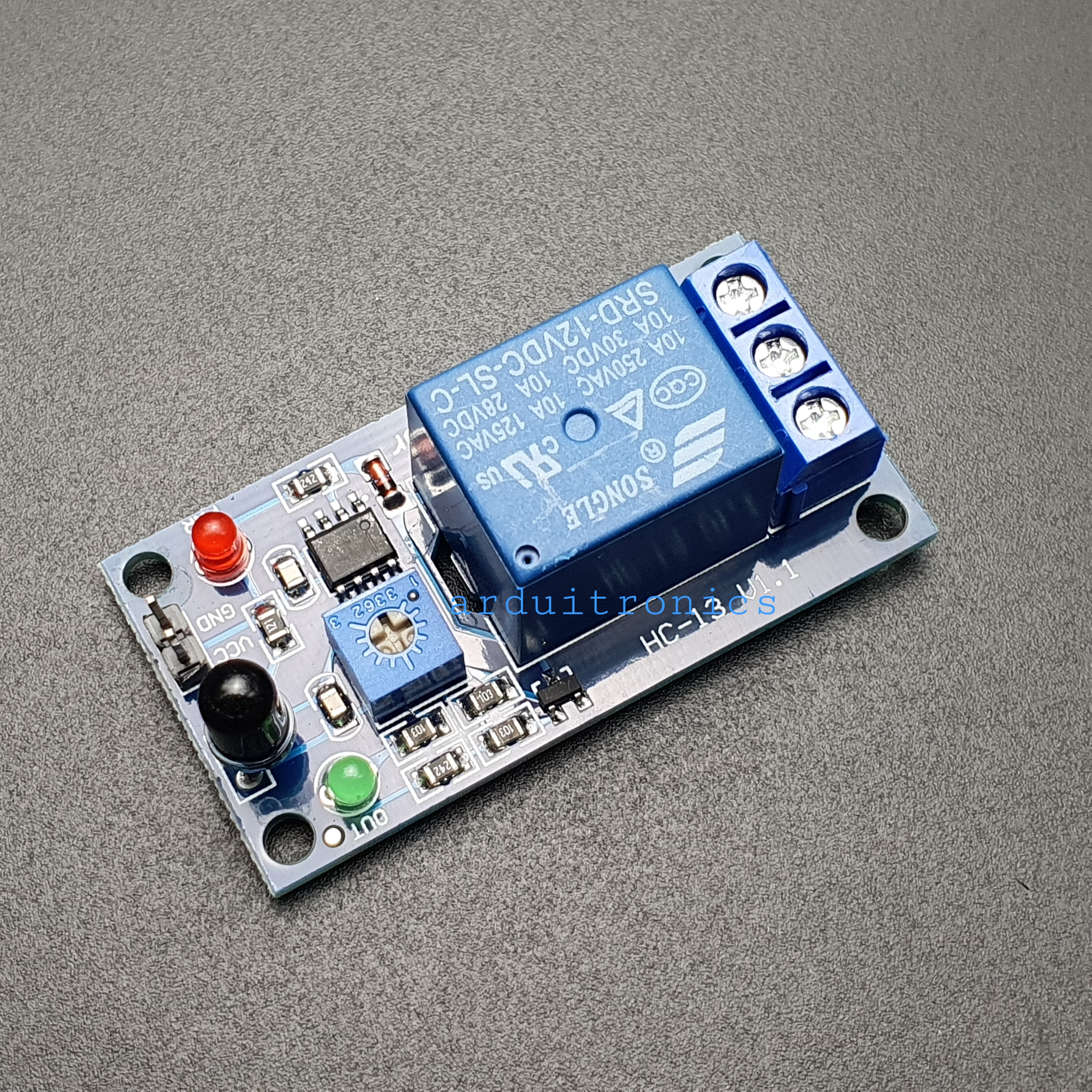 โมดูลตรวจจับเปลวไฟและสวิตช์รีเลย์ (12V) Flame Sensor with Relay Module