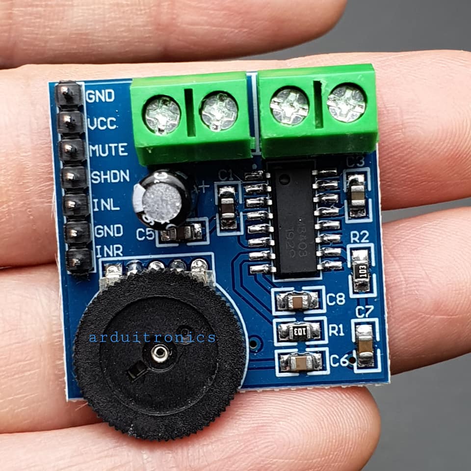 บอร์ดขยายเสียง PAM8403 3W+3W พร้อมโวลุ่มปรับเสียง PAM8403 3W+3W Power Amplifier Module
