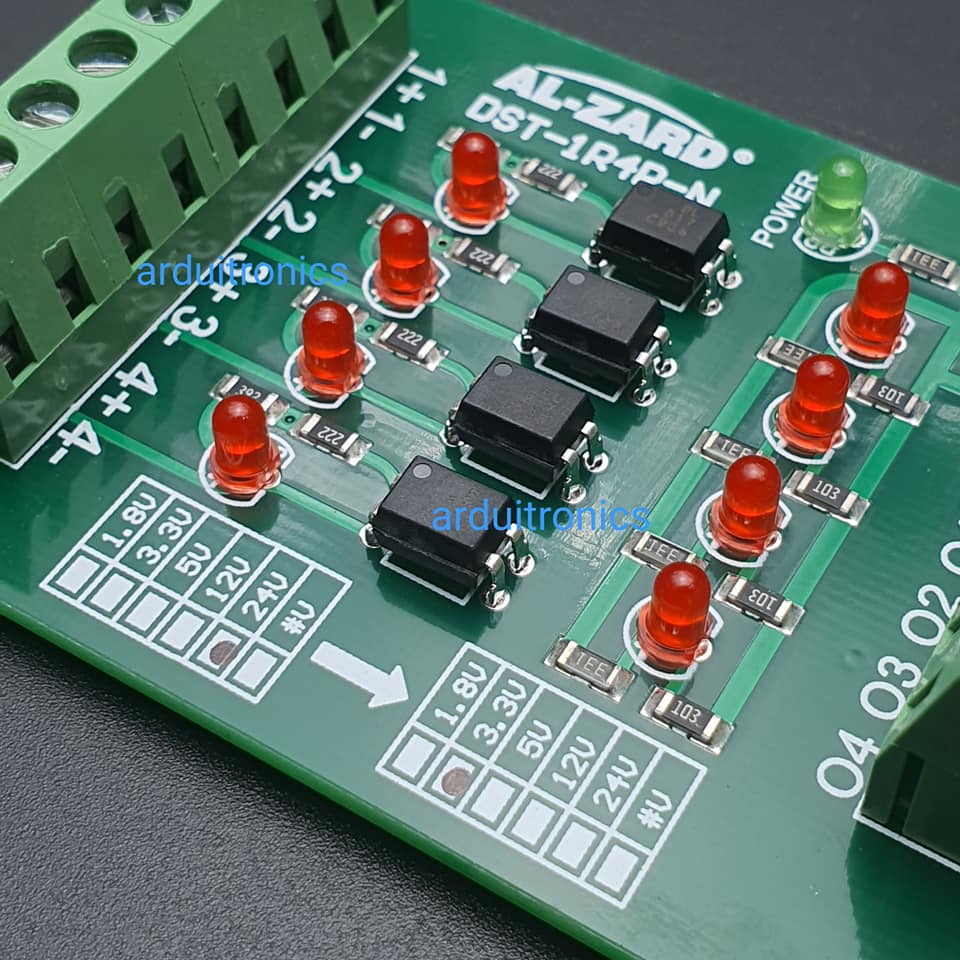 24V to 3.3V 4 Channel 24V - 3.3V Optocoupler Isolation Module PLC Signal Level Voltage Conversion Board