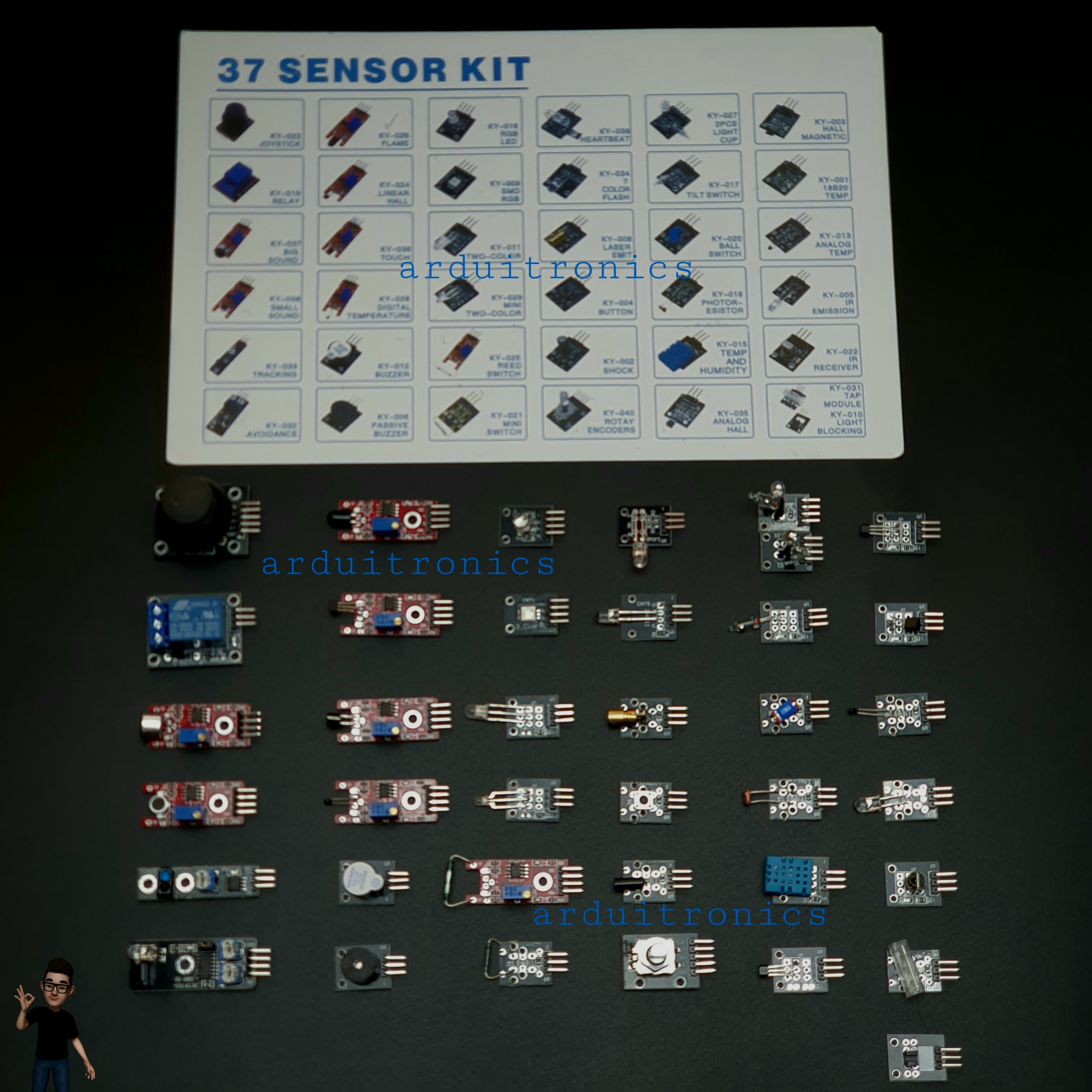 45 in 1 Sensor Module Kit for Arduino พร้อมกล่องพลาสติก