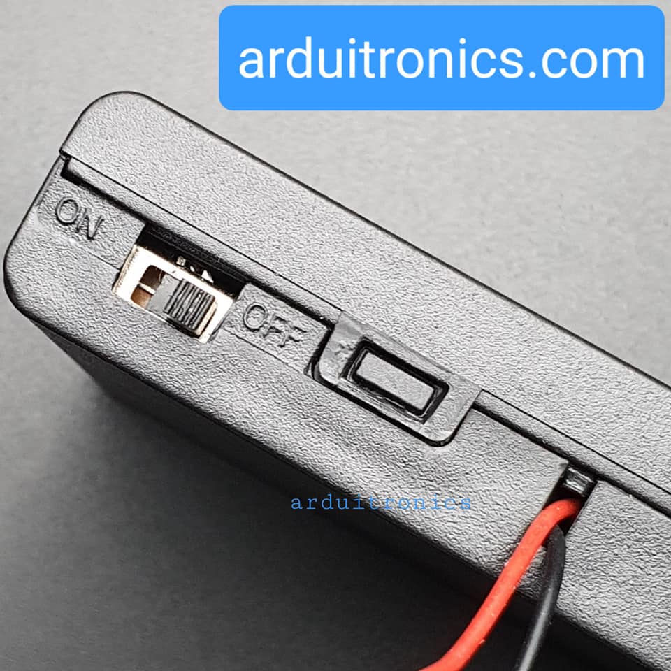 Battery Box รางถ่าน 8 ก้อน AA 12V (ก้อนละ 1.5V) แบบมีฝาปิด และมีสวิทช์เปิดปิด
