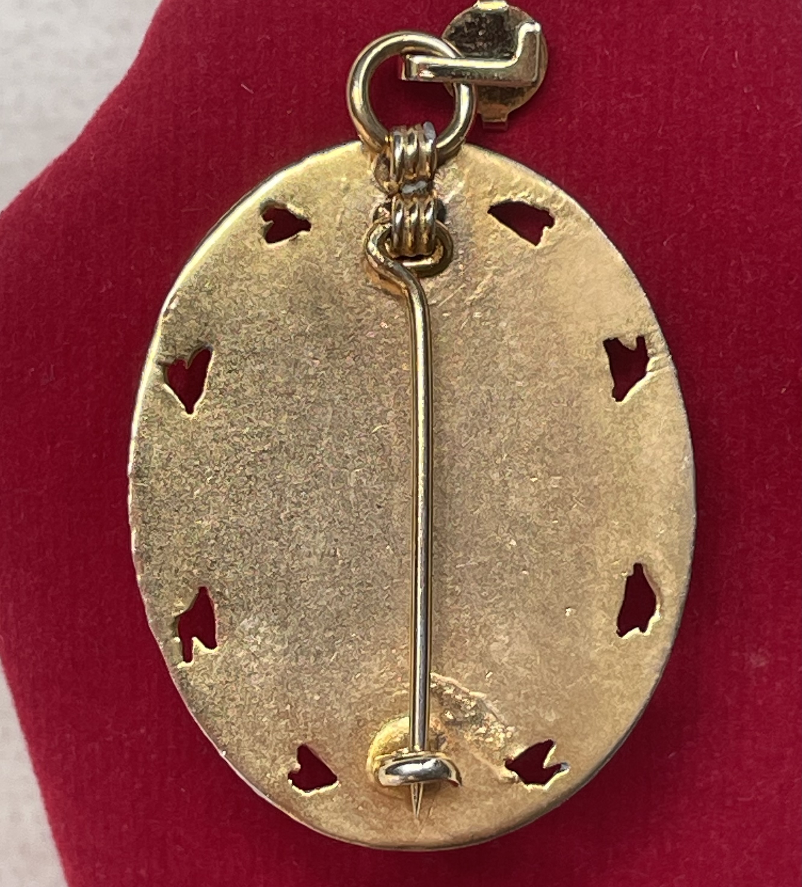 2 In 1 จี้ห้อยคอ ล็อกเก็ต Locket เข็มกลัด รัชกาลที่ 5 เสด็จพ่อ ร.5 กระเบื้องเคลือบ/กะไหล่ทองลงยา สวมใส่ขึ้นคอสิริมงคล